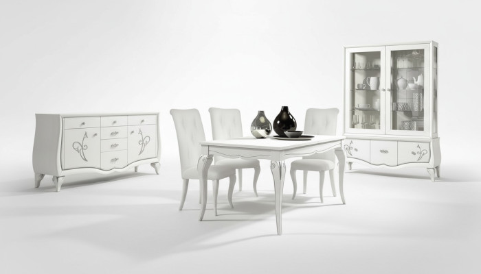 Dining room dining table chair sideboard display cabinet set table wood tables luxury set 7-piece set.