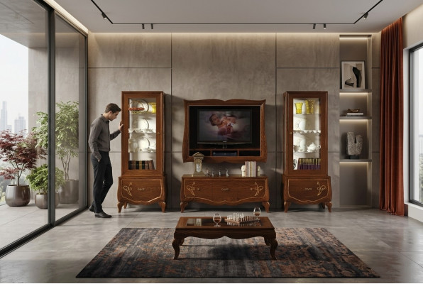 RTV set living room cabinet TV modern wood furniture cupboard style group Italian
