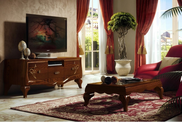 Lowboard cabinet rtv living room tv wood furniture cabinet classic sideboard new