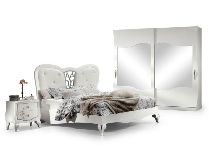 Bedroom Bed Nightstand Beds Wood Design Bed Frame Suite New 3-piece Set