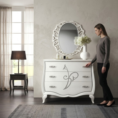 Dresser Mirror Dressers Cabinet Luxury Shelf Console Furniture Group New Set 2-piece.