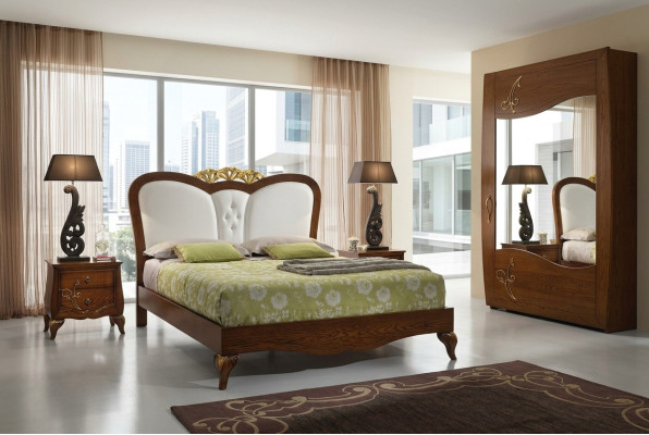Bedroom Bed Nightstand Wood Design Beds Nightstands 3-piece Set Furniture Sets