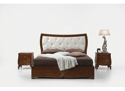 Bed Beds Bed frame Wood Double Bedroom Brown Modern Double bed Furniture