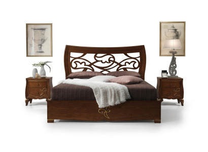 Double bed beds bed frame bed wood double bedroom brown modern 160x200
