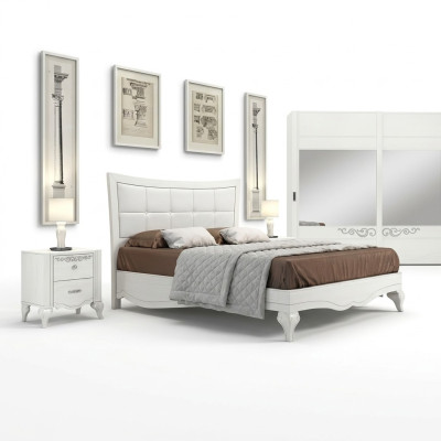 Bed, double bed, beds, upholstery, wood, designer double bed frame, white, bed frames