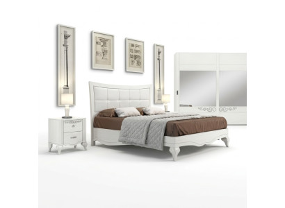 Bed, double bed, beds, upholstery, wood, designer double bed frame, white, bed frames