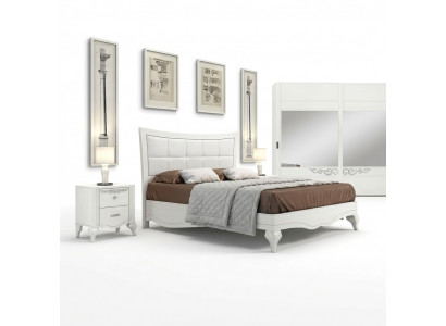 Bed, double bed, beds, upholstery, wood, designer double bed frame, white, bed frames