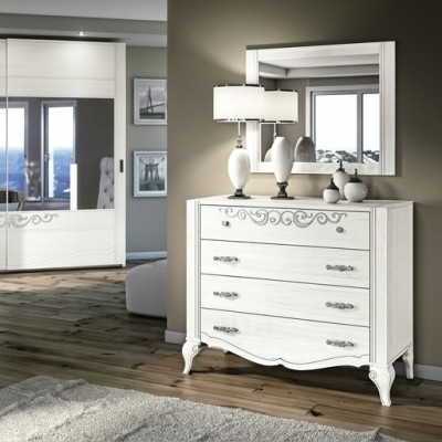 Luxury Set 2-piece. Dresser Mirror Group Wood Console Dressers Cabinet Modern New.