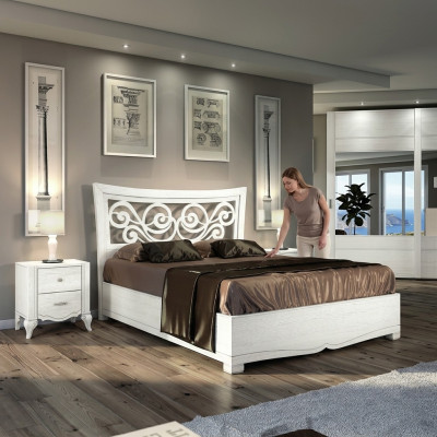 Bed frames, bed, double bed, beds, upholstery, wood, designer double bed frame, white.