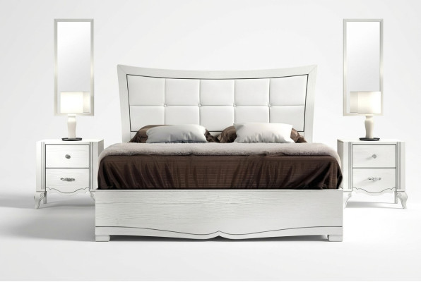 Double bed, beds, bed, upholstery, wood, designer double bed frame, white, bed frames