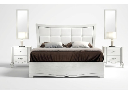 Double bed, beds, bed, upholstery, wood, designer double bed frame, white, bed frames