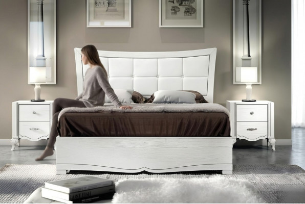 Bedroom bed nightstand beds wood set modern nightstands 3-piece set.