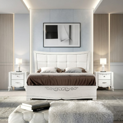 Double bed, bed, luxury beds, wooden bed frames, bed frame, white design, modern, new