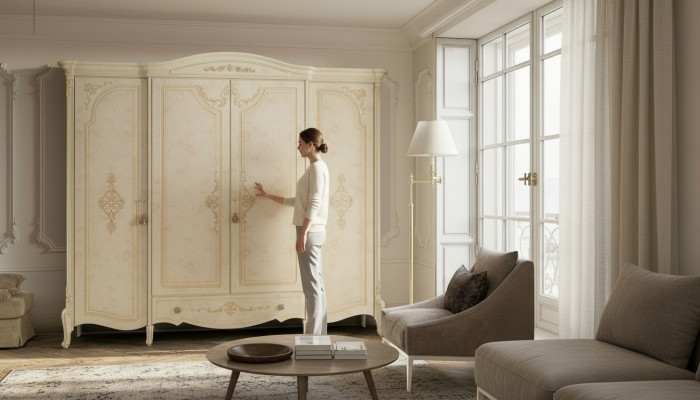 Wardrobe Closet Baroque Style Wood Furniture Classic Bedroom Wardrobes