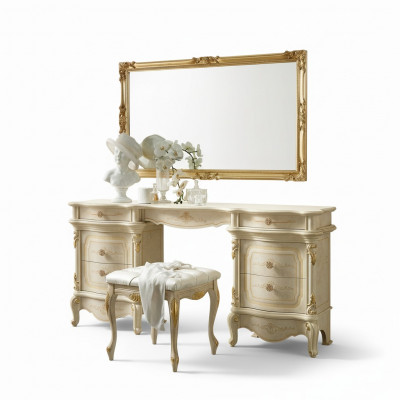 Dressing Table Mirror Console Design Furniture Luxury Lowboard Dresser Wood Set New