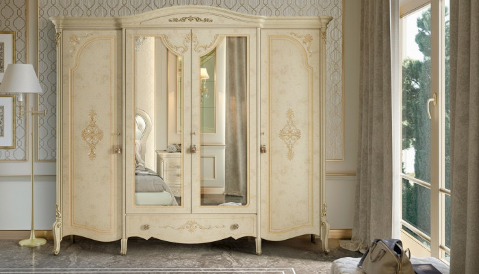 Wardrobe Closet Baroque Style Furniture Classic Bedroom Closets Wood