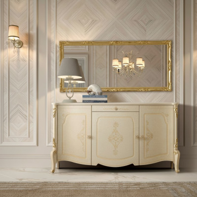 Design furniture style Baroque dresser sideboard wood Italy low sideboard