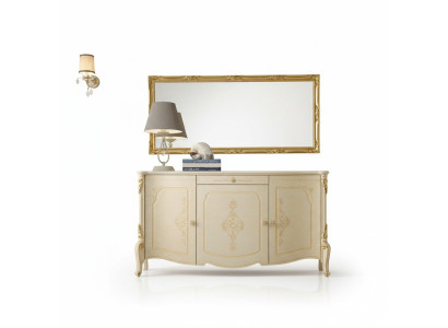 Sideboard Mirror Sideboard Wooden Design Furniture Style Dresser Set 2 pieces.
