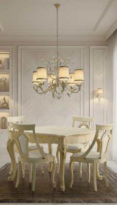 Extendable dining table classic design table Italian furniture wood dining