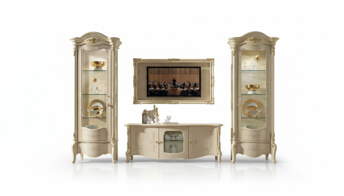 Classic display cabinet showcase luxury cabinet wood Italian style furniture glass new