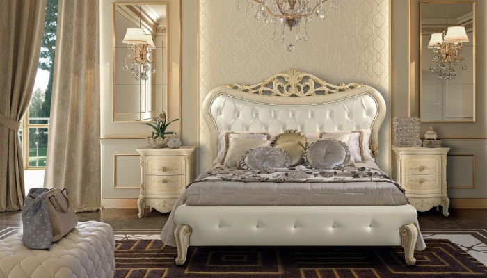 Chesterfield Bed Upholstery Design Luxury Double Hotel Beds Italian Wood New