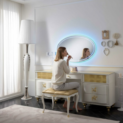 Luxury Set Vanity Table Mirror XXL Console Dresser Bedroom Modern Complete