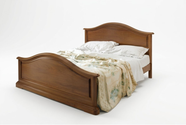 Buy a large double bed in a classic, simple style made of natural wood.