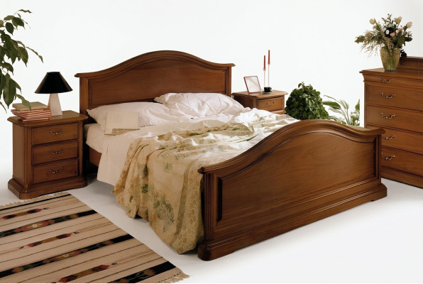 Bed, nightstand, wardrobe, bedroom dresser, hotel double new set 3-piece.