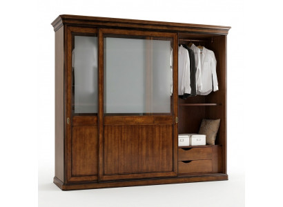 Solid Wood Wardrobe Closet Massive Bedroom Furniture Italian Wooden Wardrobe