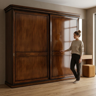Solid wood wardrobe wooden cabinet wardrobe massive bedroom furniture Italy