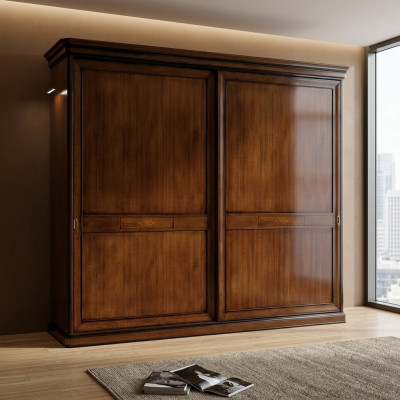 Solid wood wardrobe wooden cabinet wardrobe massive bedroom furniture Italy