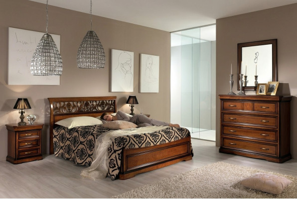 Bedroom furniture set Italian furniture bedside table solid wood 3 pieces
