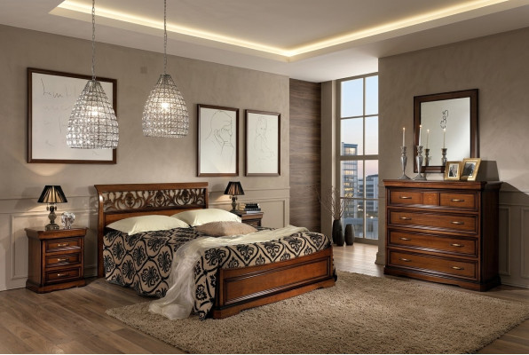 Bedroom furniture set Italian furniture bedside table solid wood 3 pieces