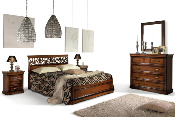 Bedroom furniture set Italian furniture bedside table solid wood 3 pieces