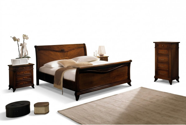 Classic bed luxury furniture beds bedroom furnishings nightstand 2x 3-piece set.