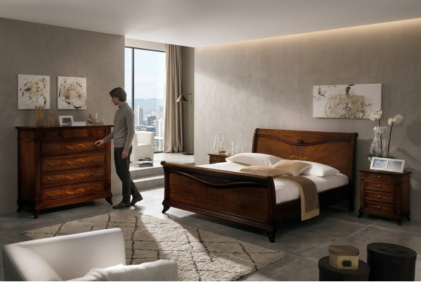Classic bed luxury Chesterfield leather bedroom hotel antique style beds
