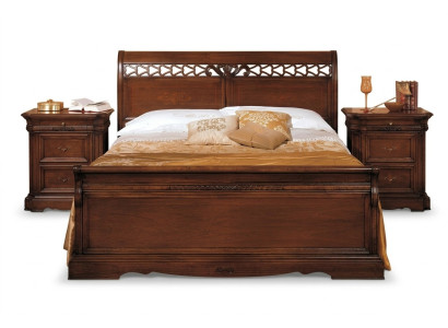 Bedside table solid wood cabinet furniture bed double furniture bedroom Italy 3-piece set