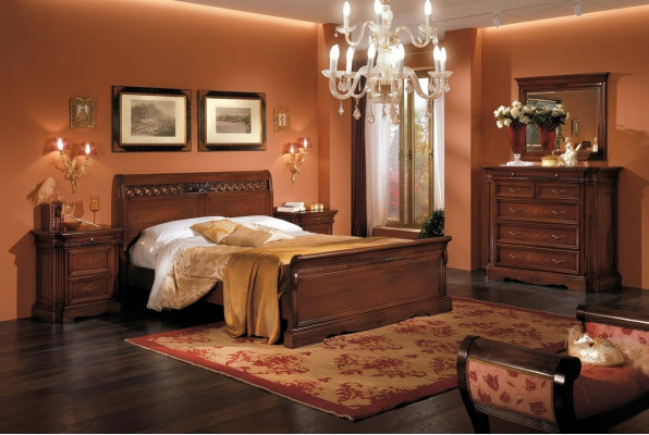 5-piece bedroom furniture set bed 2 nightstands dresser with mirror brown new