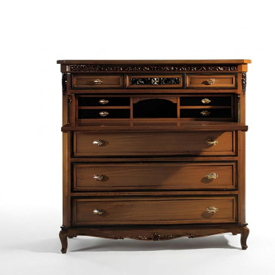 Secretary dresser solid wood bedroom Italian furniture living room brown