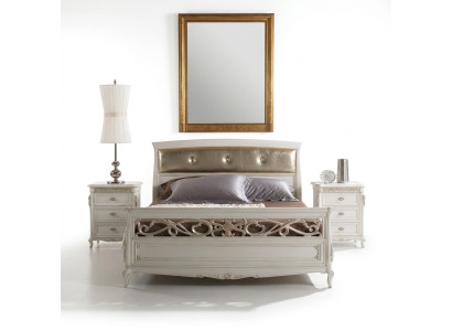 Design bedroom furniture double bed solid wood Vaccari cav giovanni furniture new
