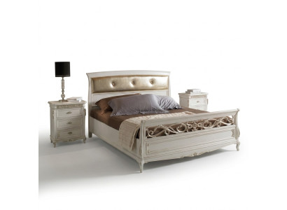 Bedroom furniture set, 3-piece complete bed with nightstands made in Italy, new