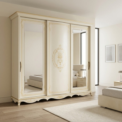 Wardrobe bedroom mirrors wardrobes closet white wood Italy
