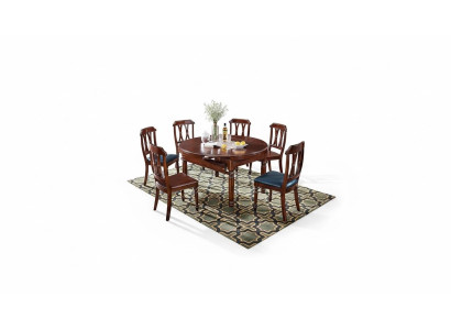 Dining Set Complete Set Dining Table + 6 Chairs Dining Room Group Wood Table