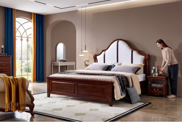 Bed 2 Nightstands 3-piece Bedroom Set Furniture Classic Luxury Beds