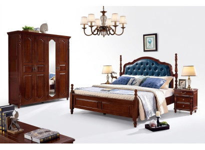 Bedroom set 4-piece classic bed + 2x bedside tables wardrobe