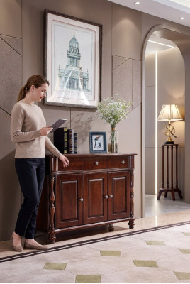 Commode Brown Sideboard Solid Wood Cabinet Furniture Design