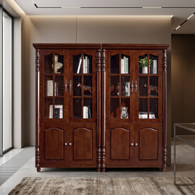 Bookshelf Display Cabinet Shelf Wood Cabinet Bookcase Furniture 2-piece