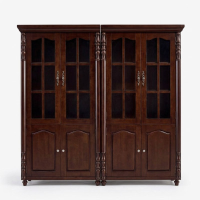 Bookshelf Display Cabinet Shelf Wood Cabinet Bookcase Furniture 2-piece