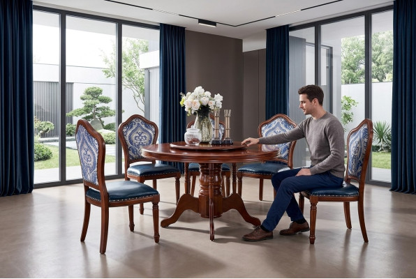 Dining table + 6x chairs dining room set dining group table furniture design 7-piece set