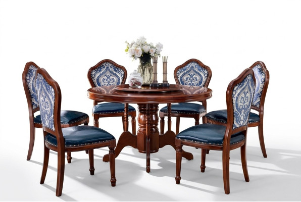 Dining table + 6x chairs dining room set dining group table furniture design 7-piece set